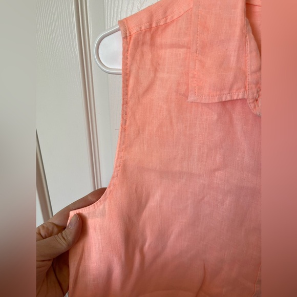 C&C California | 100% Linen Blouse | Orange | Size L - Picture 5 of 8